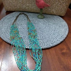 Long Turquoise beaded necklace
